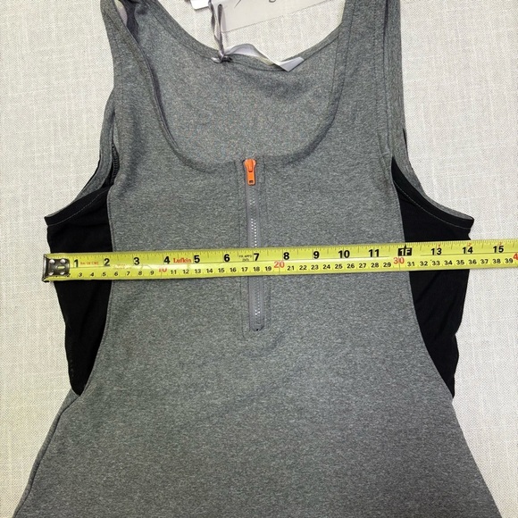 2/$20 X by Gottex NWT Womens Medium Grey Quarter Zip Bodysuit Snap Comfy Spring - Picture 4 of 6